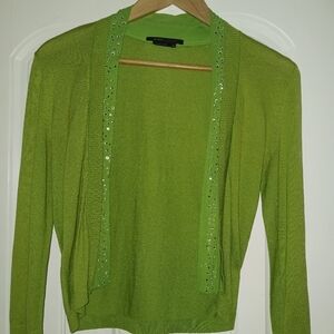 BCBG Pea green cardigan S XS